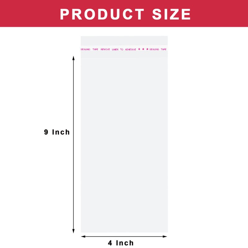 Morepack Self Sealing Cellophane Bags,4x9 Inches 200 Pcs Clear Resealable Cellophane Bags for Packaging Cookies, Favors and Products - Image 2